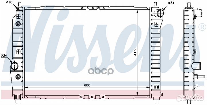 61637 Радиатор chevrolet aveo 1.2/1.4 A/T 05- 6