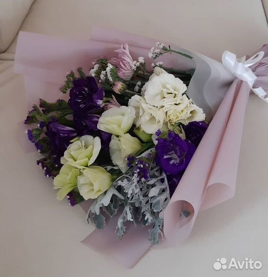 Эустома, букет,цветы