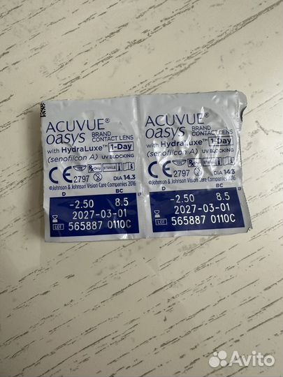 Линзы контактные acuvue oasys 1 day