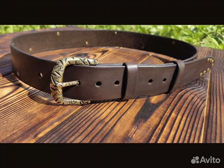 Ремень из натуральной кожи. Ручная работа