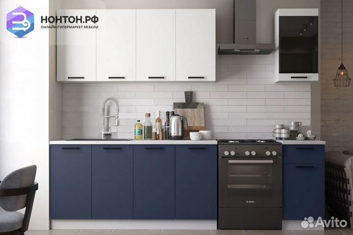 Кухня Техно 2.0м New компоновка №3 белый снег софт