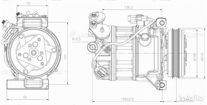 Компрессор кондиц. для а/м Volvo S60 II (06) /S80