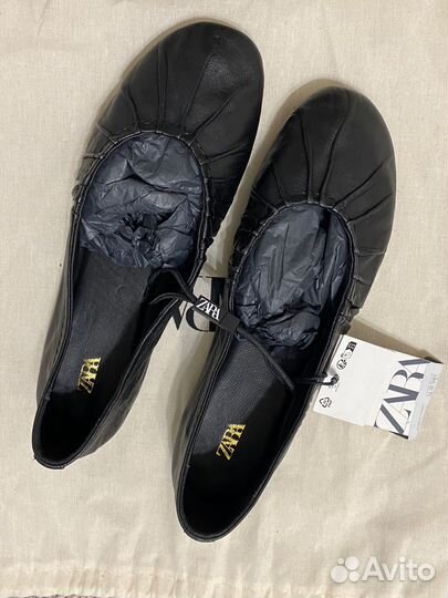 Балетки Zara Натуральная Кожа (37)