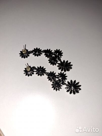Серьги длинные со стразами