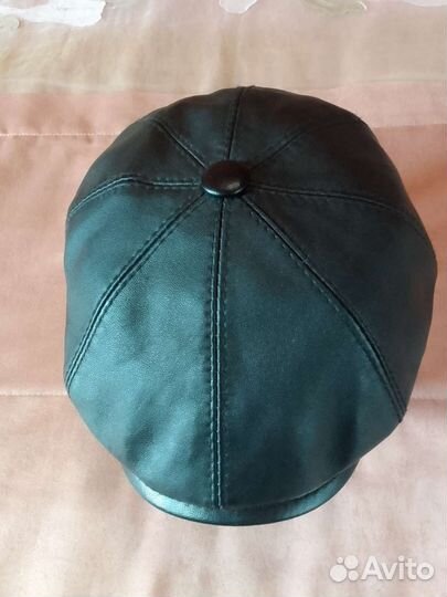 Мужская кепка восьмиклинка кожаная
