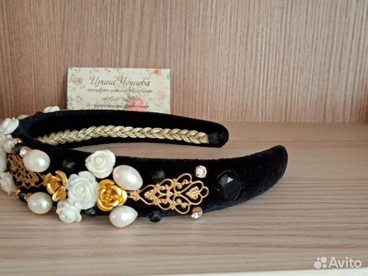 Ободок для волос ручной работы