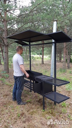Мангал с печкой стационарный (доставка)