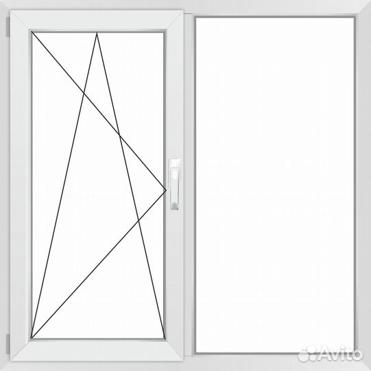 Двустворчатое окно Rehau Grazio левое