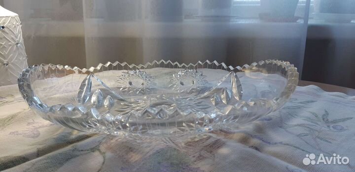 Ваза блюдо для фруктов, Рог хрусталь