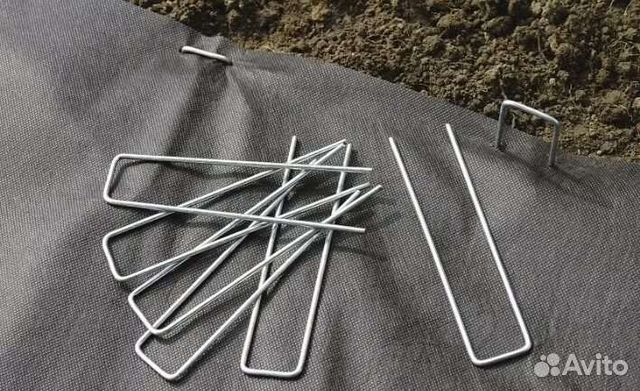 Скоба для крепления садовых мембран, агроспанбонда