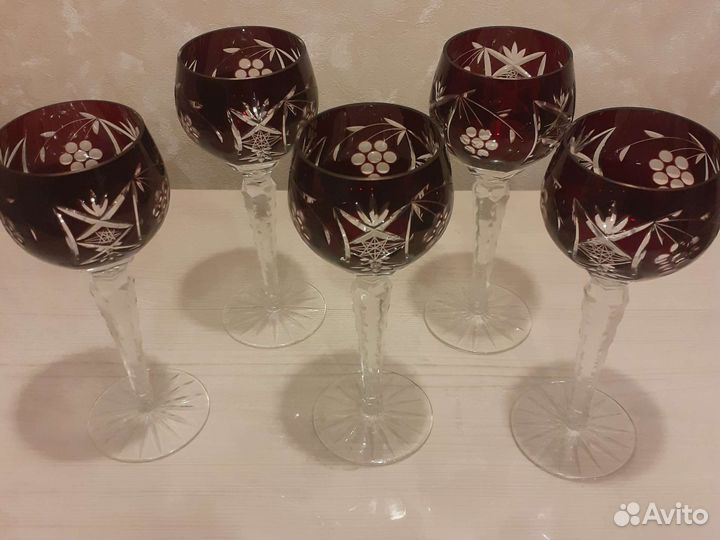 Фужеры хрустальные СССР цветные