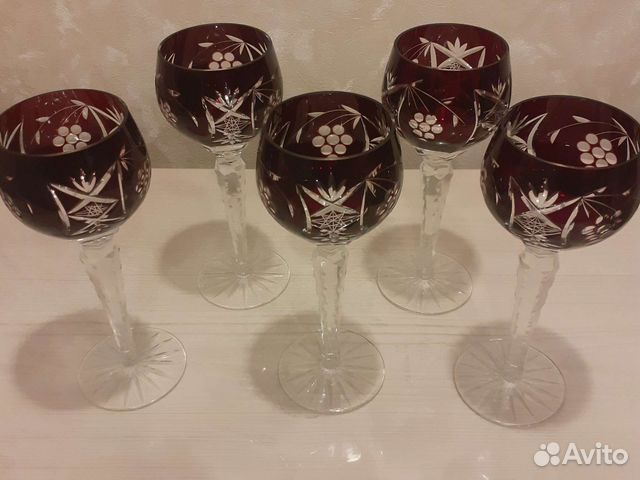 Фужеры хрустальные СССР цветные