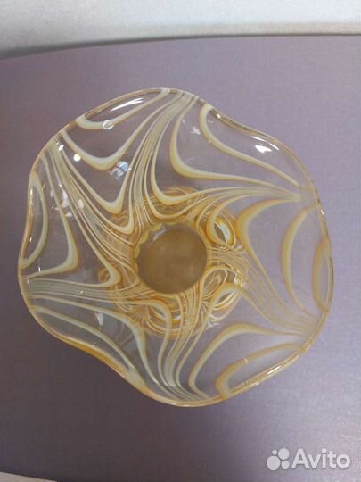 Ваза цветное стекло гутная техника СССР
