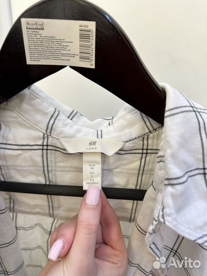 Белая рубашка в клетку H&M