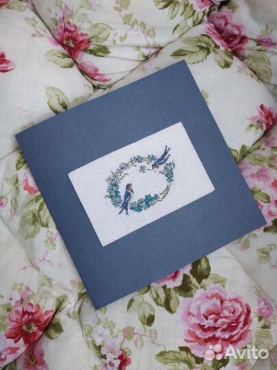 Открытка подарочная на заказ с вышивкой