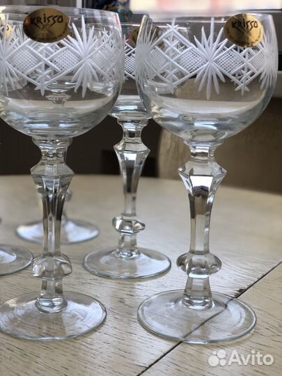 Хрустальные бокалы, фужеры 6 шт