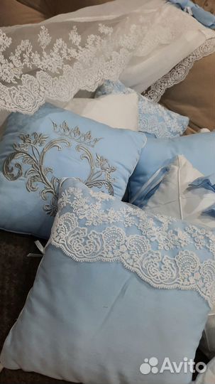 Бортики в кроватку + балдахин