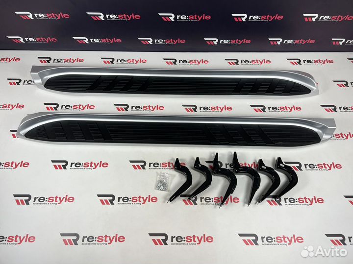 Подножки Land Cruiser Prado 120 Серебро