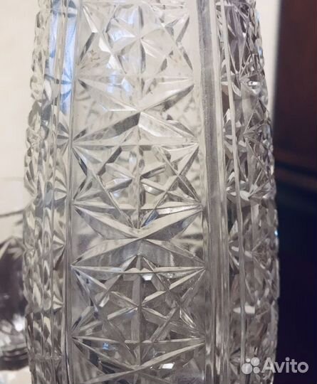 Хрустальный графин, 6 рюмок для коньяка, вина