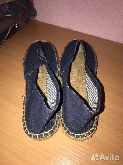 Эко эспадрильи новые denim мокасины
