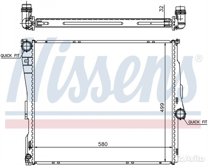 Радиатор охлаждения двс BMW X3 series E83 (2004) X3 2.0