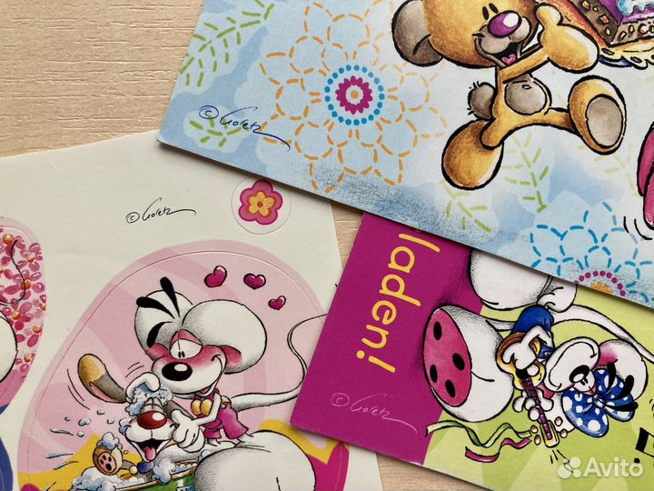 Открытки и наклейки с мышонком Диддл