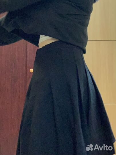 Теннисная черная юбка