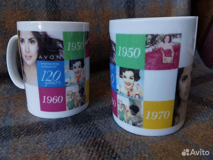 Кружка с Сальмой Хайек, Avon 120 лет в мире, 250мл