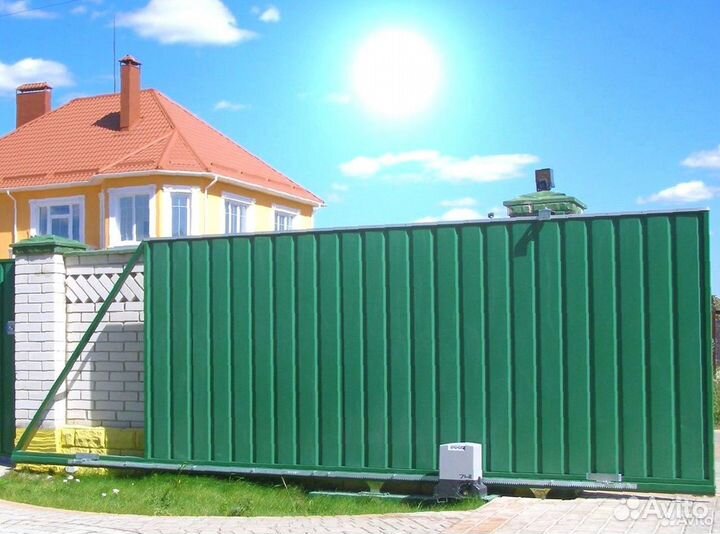 Установка откатных ворот