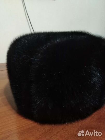 Норковая шапка мужская чёрная формовка
