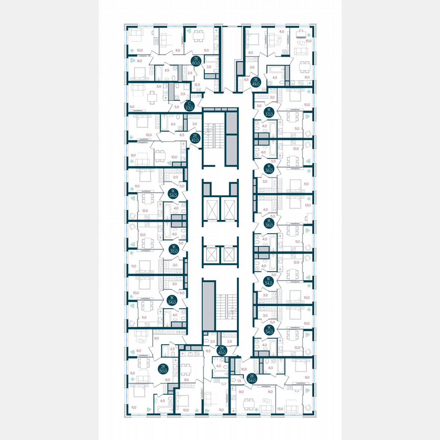 3-к. квартира, 60 м², 2/32 эт.