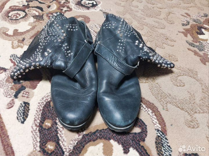 Байкерские ботинки (кожа) 38разм