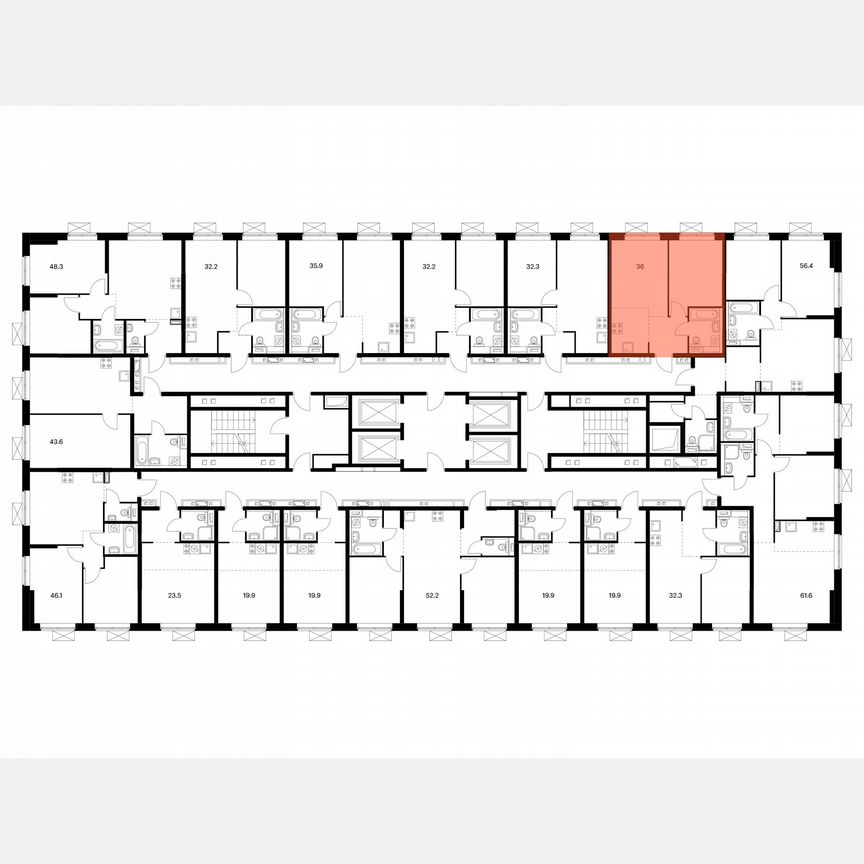 1-к. квартира, 36 м², 18/24 эт.