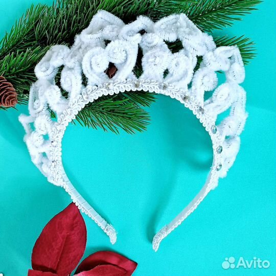 Новогодний ободок корона, Снежинка 