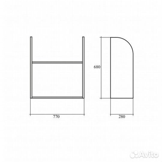 Полка навесная Монолит пм40.3, 770*280*680, орех г