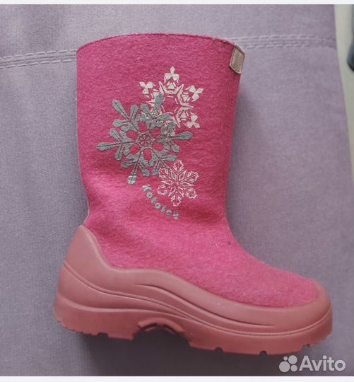 Валенки для девочки 35р на резиновой подошве