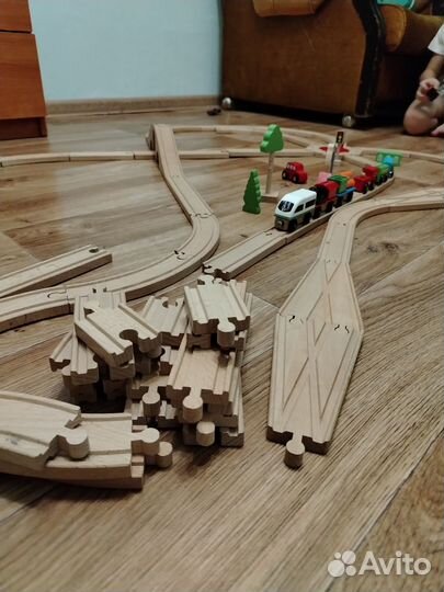 Деревянная железная дорога икеа+другие