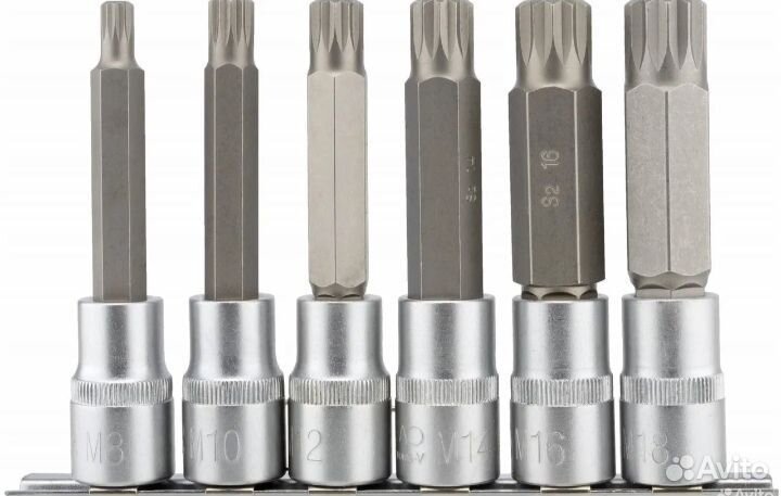 Набор головок вставка Spline 6 предметов Автодело