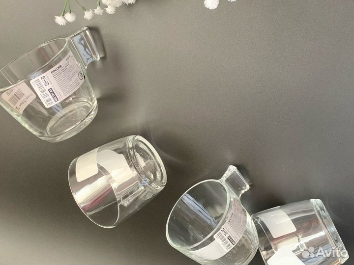 Новый набор чашек IKEA 230мл 4 шт