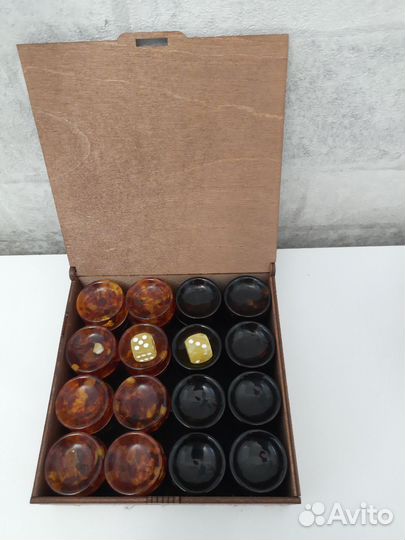 Фишки для нард и шашек ручной работы янтарь