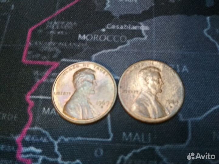 Монета монеты США 1969 - 1987 годы