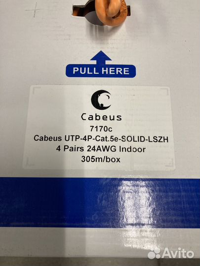 Кабель витая пара cabeus UTP-4P-CAT.5E-solid-lszh