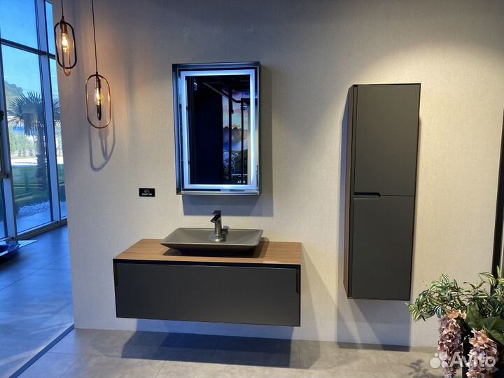 Тумба с раковиной orka Craft 100 подвесная, орех/а