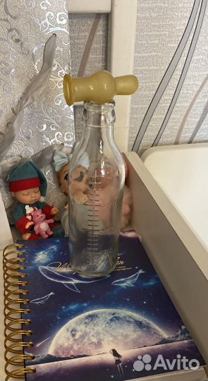 Бутылочка стеклянная для кормления, соска