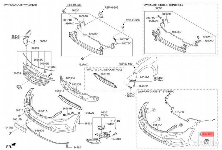 Датчик парктроника Hyundai Azera 957203V015Y5