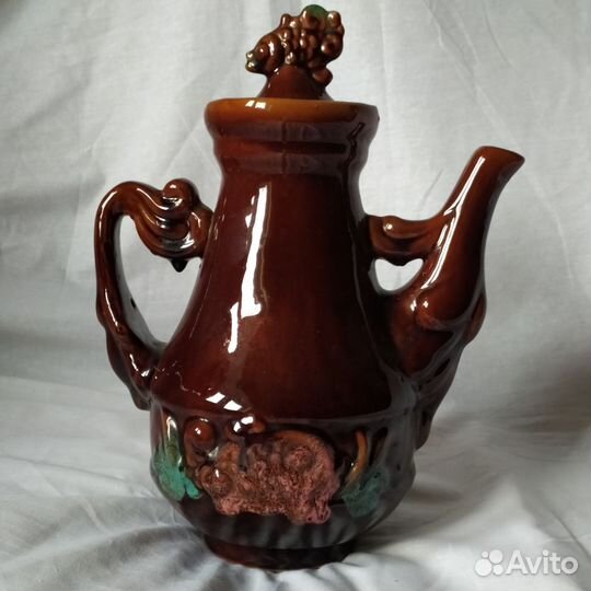 Кувшин керамический с крышкой, СССР высота 25 см