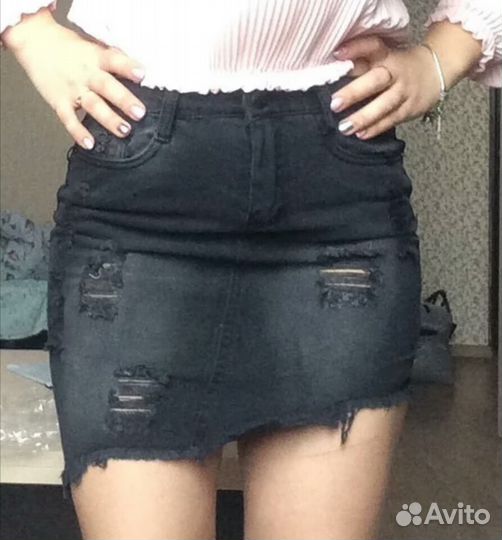 Джинсовая юбка мини
