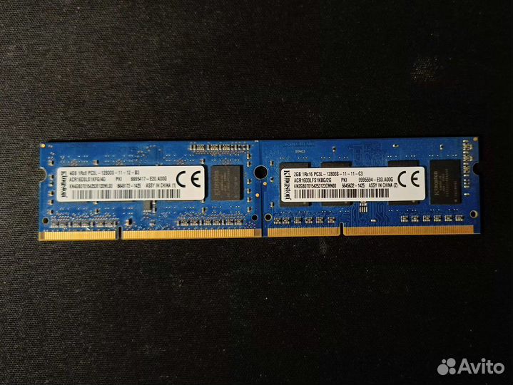 Оперативная память sodimm ddr3 6gb 4gb 2gb