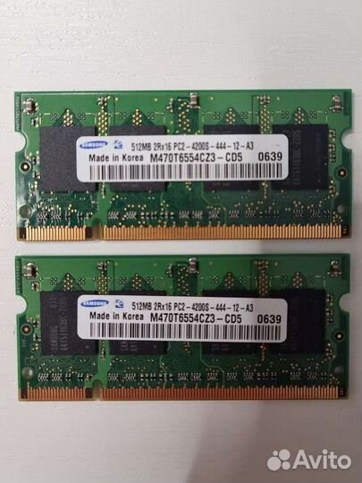 Оперативная память SO-dimm DDR2 Samsung 512MB
