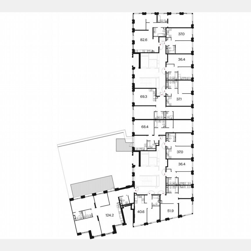 2-к. квартира, 51,9 м², 2/18 эт.